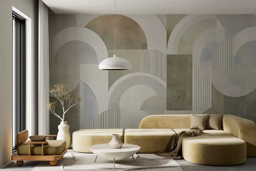 wall murals Апстрактна геометрија у арт деко стилу са ретро ефектом w04079