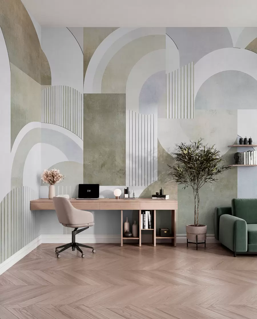 wall murals Апстрактна геометрија у арт деко стилу са ретро ефектом w04079