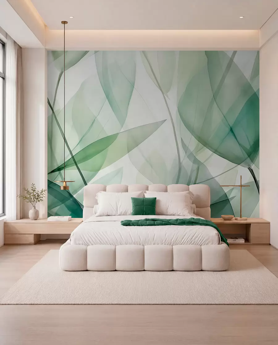 wall murals Preklopljeno zeleno lišće w04145
