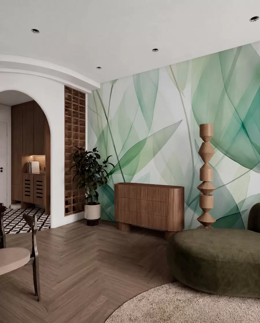 wall murals Preklopljeno zeleno lišće w04145