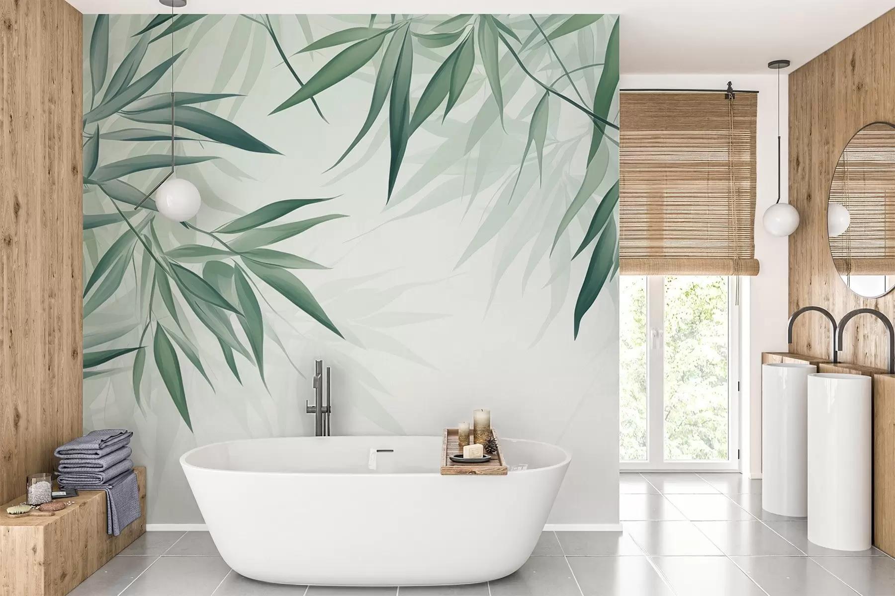 wall murals Бамбусово лишће w04147