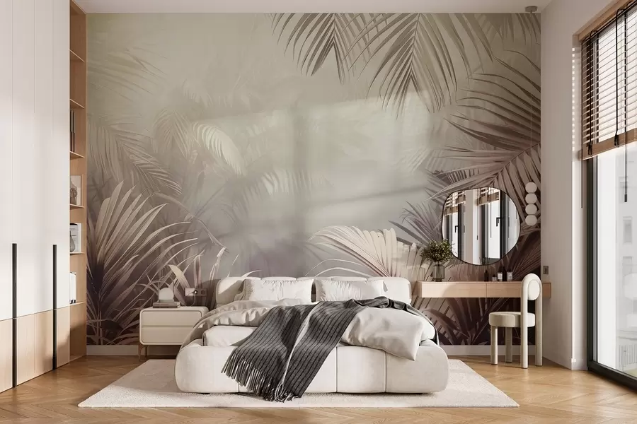 wall murals тропска џунгла са неутралном нијансом w04142v1