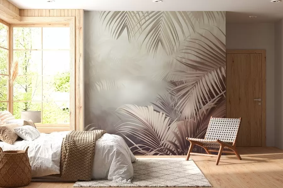 wall murals тропска џунгла са неутралном нијансом w04142v1
