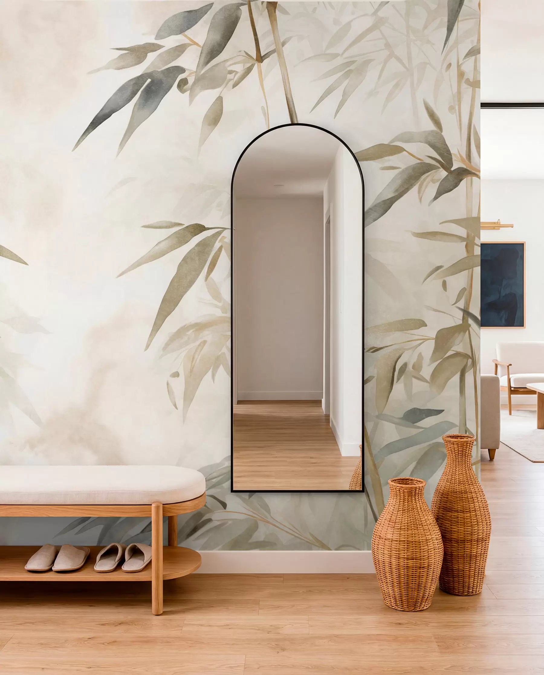 wall murals Bambus u kamenim tonovima w09204
