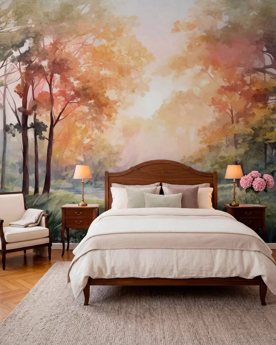 wall murals Šuma u jesenjem svjetlu w09210v1