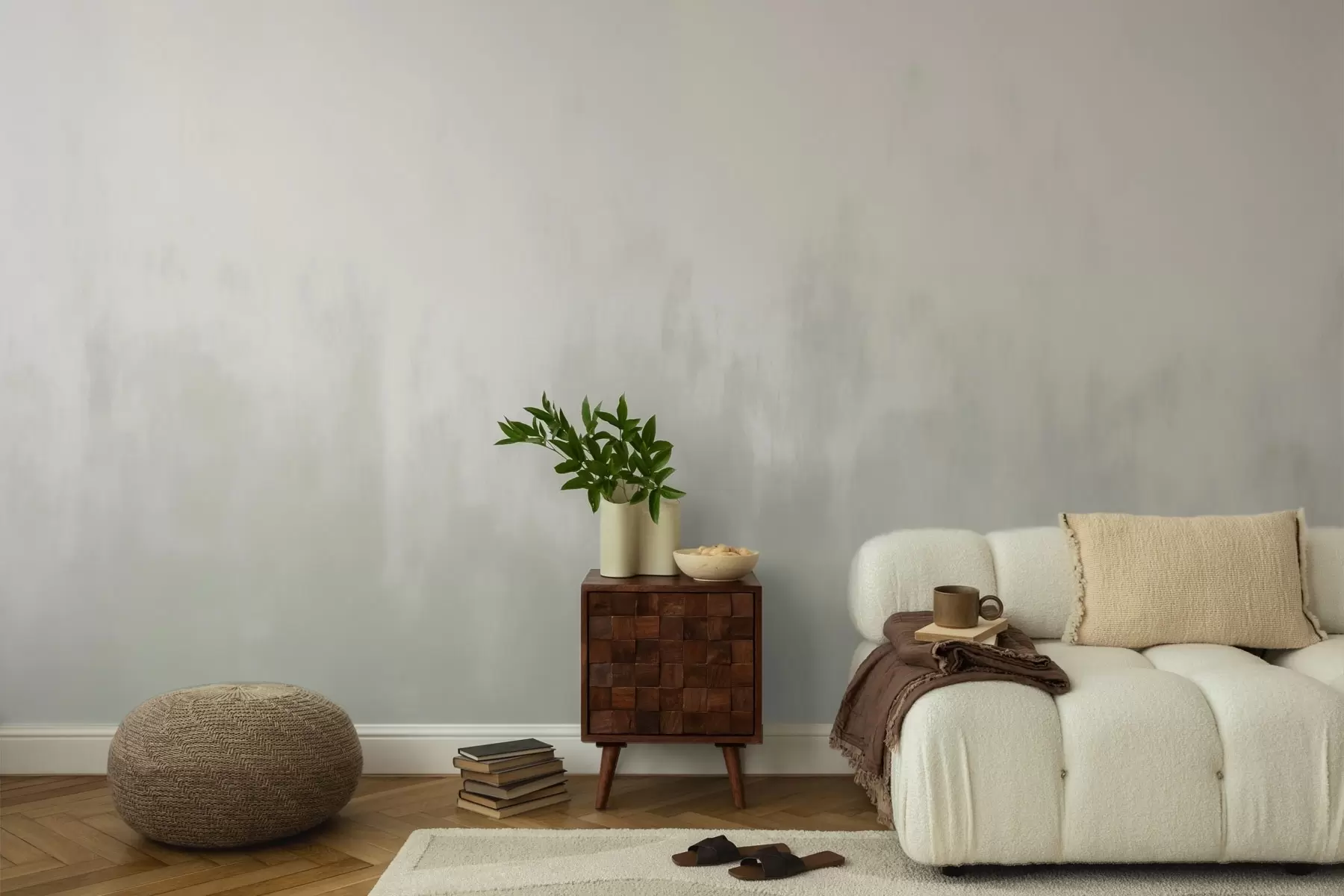 wall murals Акварелни градијент у сиво-беж тоновима, минимализам w04156