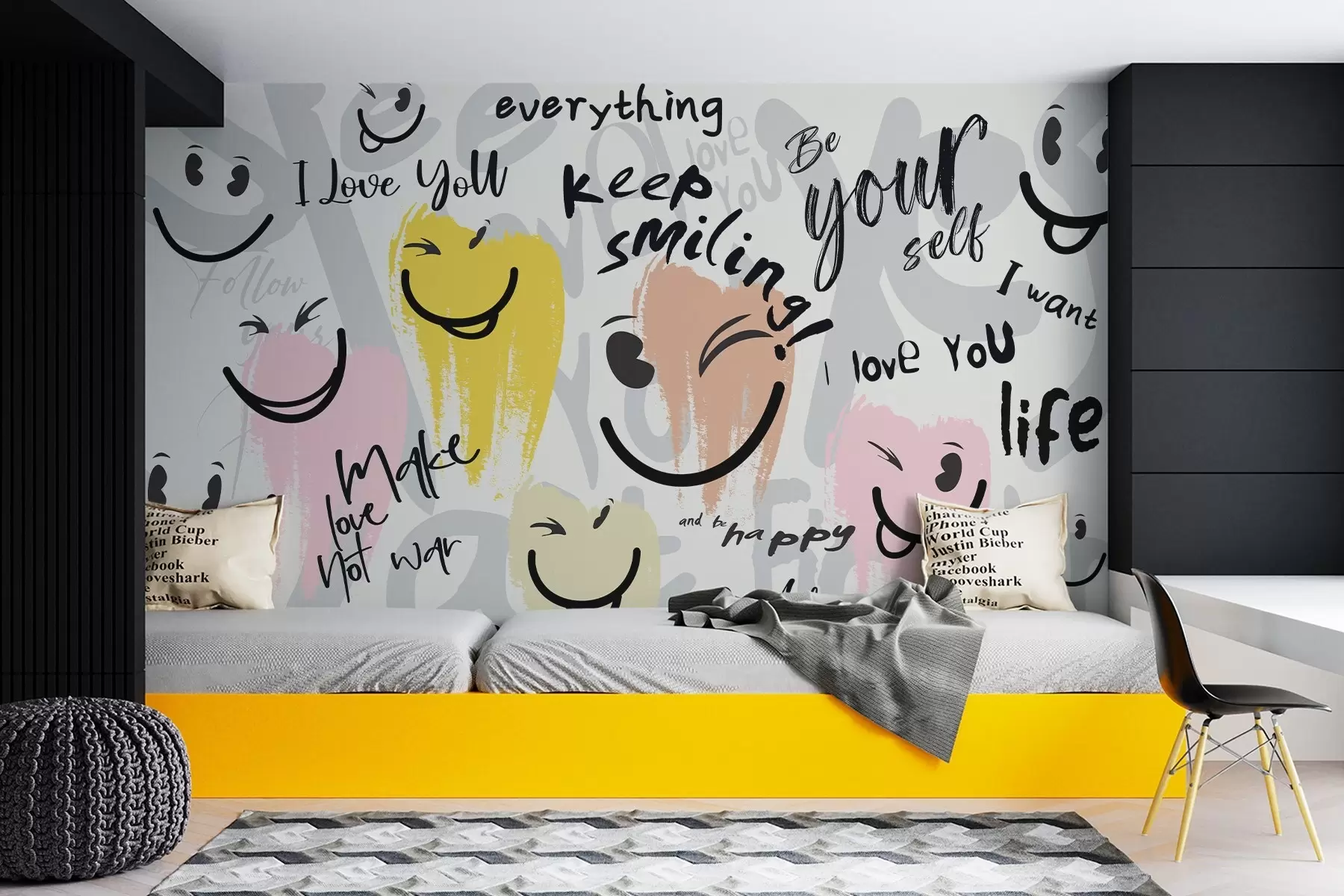 wall murals Емотикони и натписи w04174