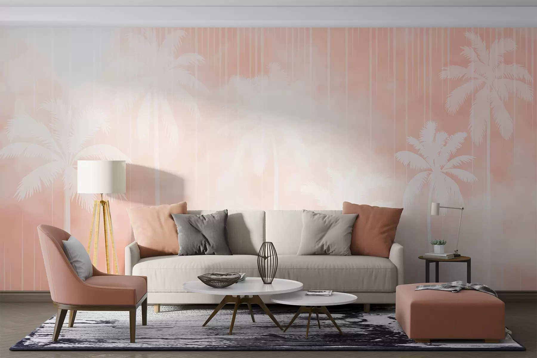 wall murals Магла са палмама w04180