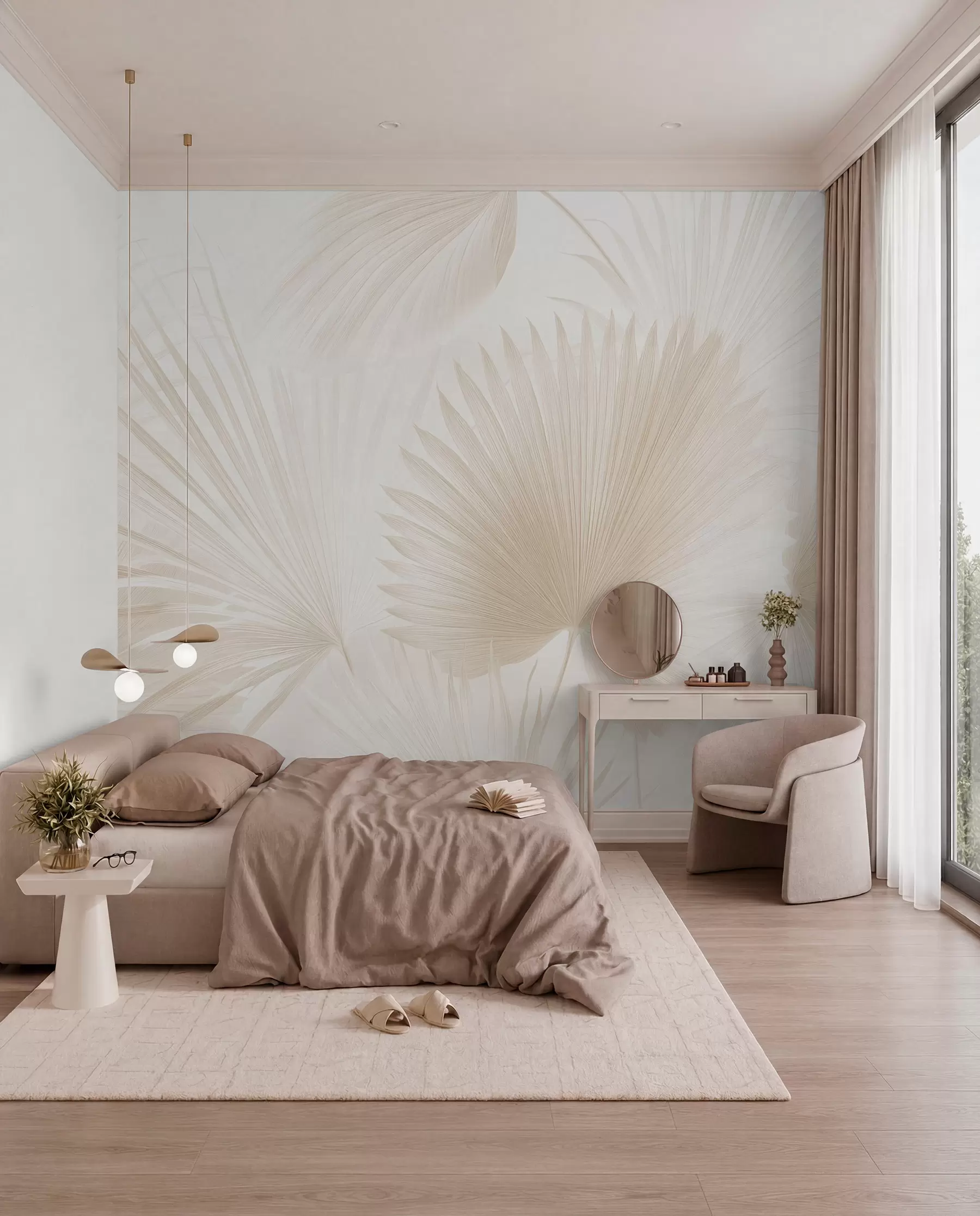 wall murals Palmine lepeze boje slonovače w09084v1