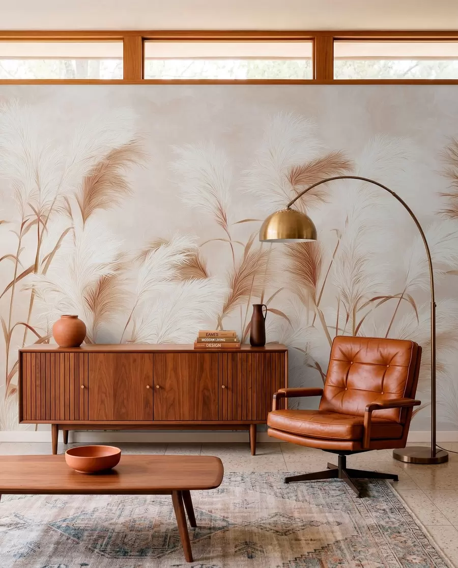 wall murals Siluete pampasa - Breskva w09150v1