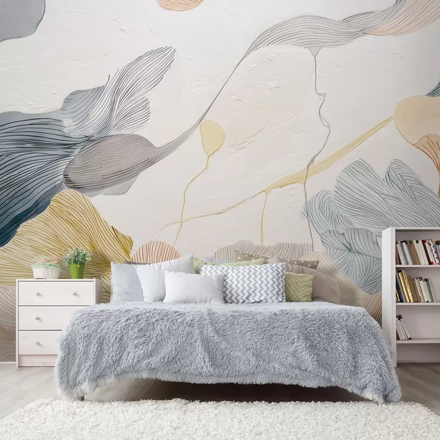 wall murals Апстрактни графички листови у топлим и хладним пастелним тоновима w09222v1