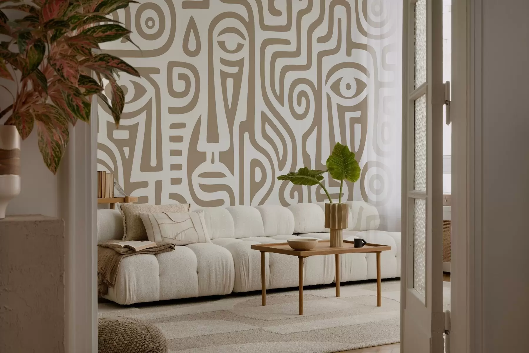 wall murals Стилизовани детаљи лица w04186v2