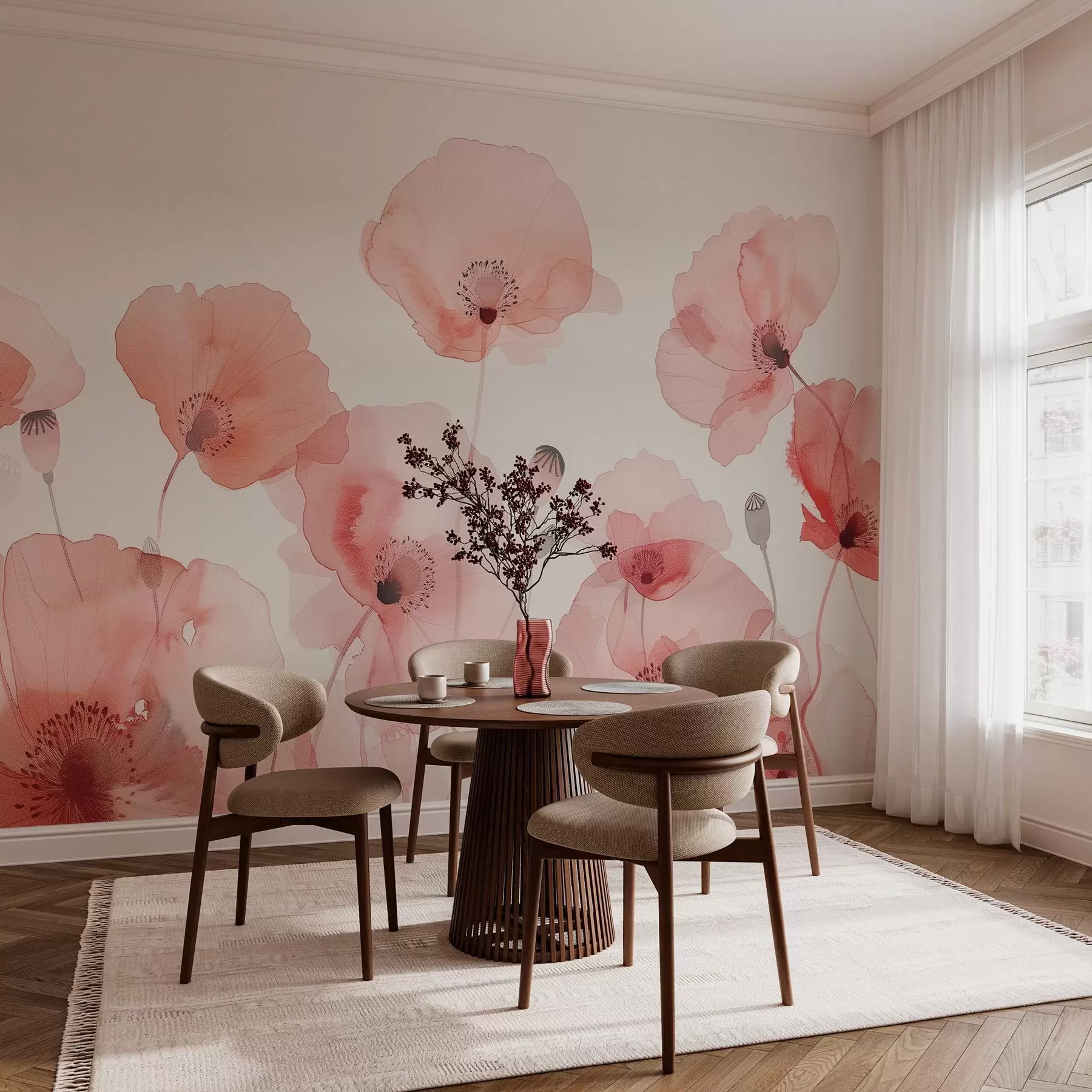 wall murals ваздушни макови w04205