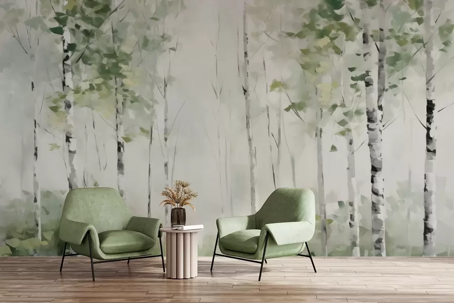 wall murals Слика имитације листопадне шуме w04234