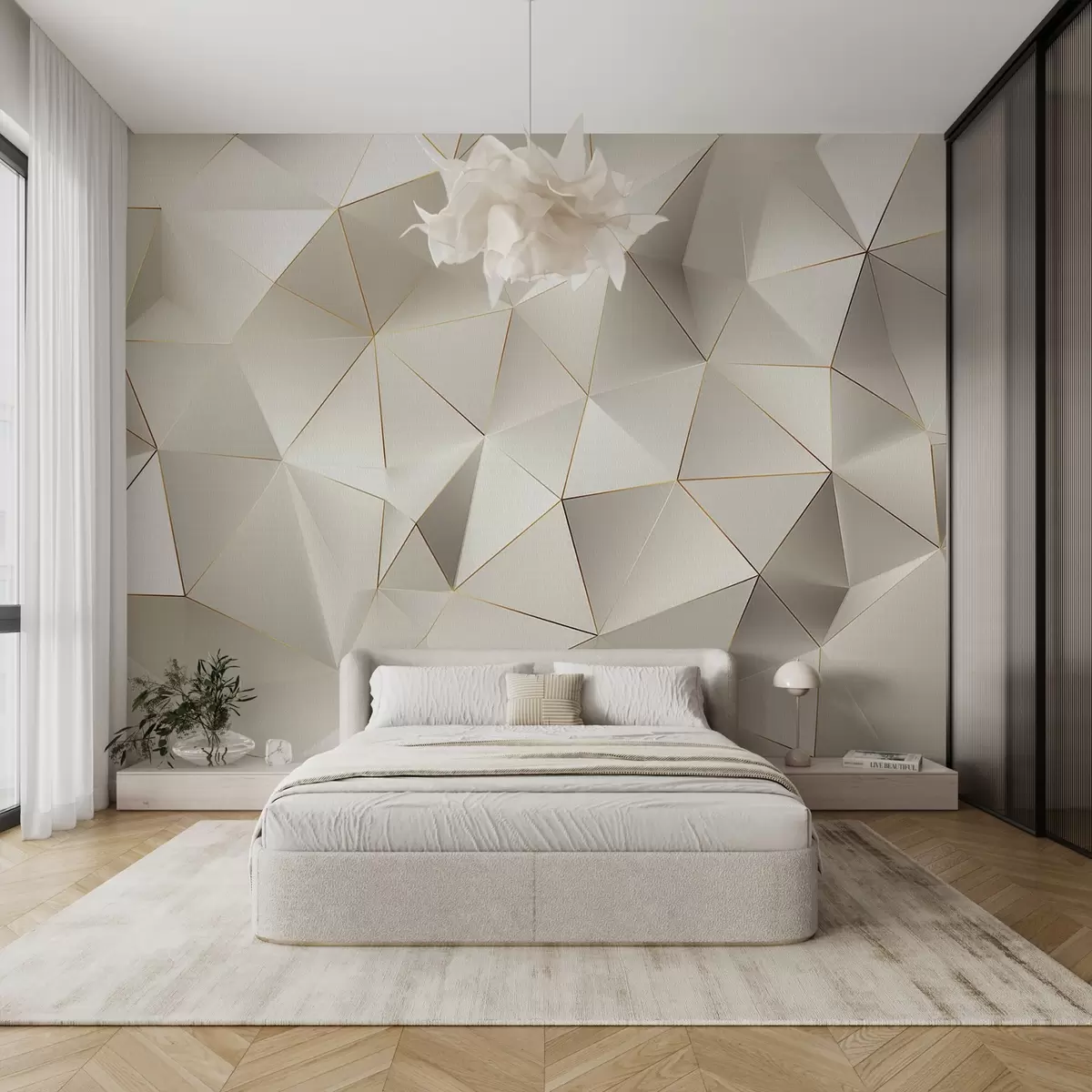 wall murals геометрија, апстракција, светлост, фасете, образац, структура w04236