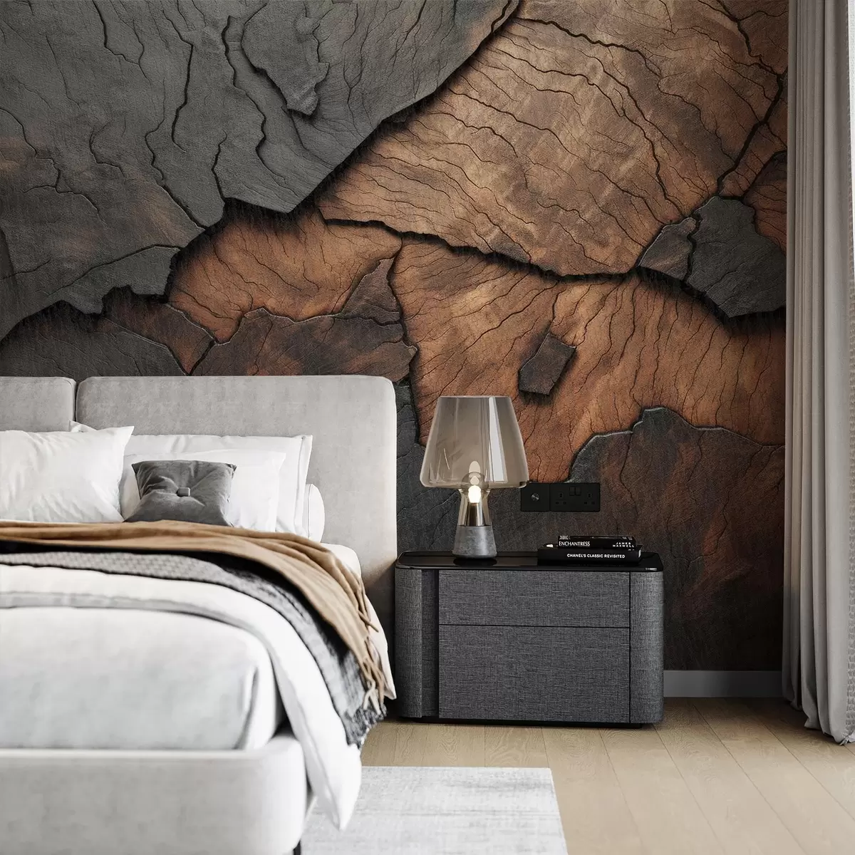 wall murals дрво, текстура, пукотине, тамно, кора, површина w04237