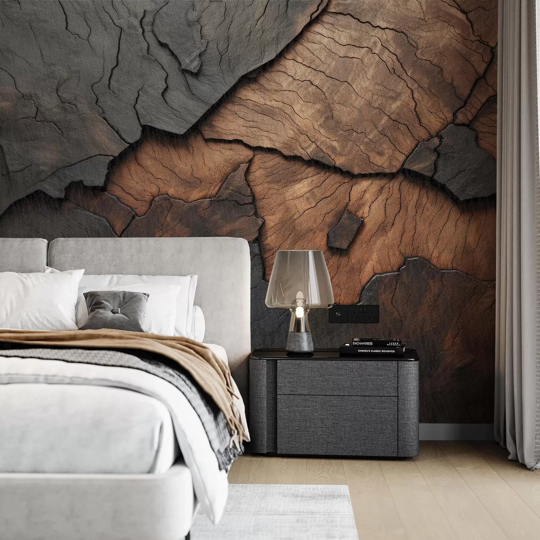 wall murals дрво, текстура, пукотине, тамно, кора, површина w04237