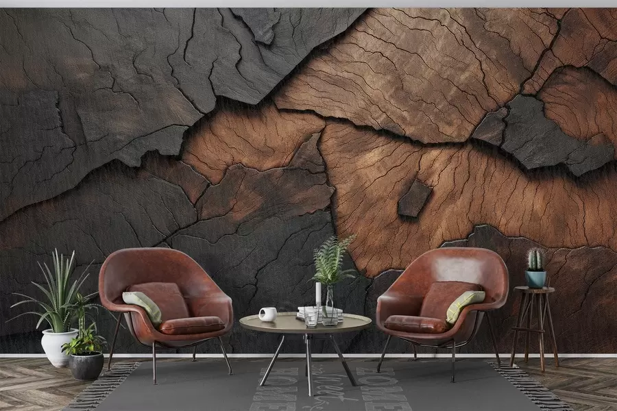 wall murals дрво, текстура, пукотине, тамно, кора, површина w04237