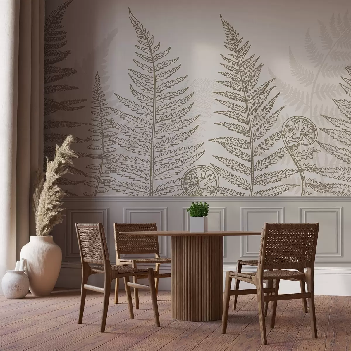 wall murals лишће, биљке, папрат, светлост, ботаника, графика w04239v2