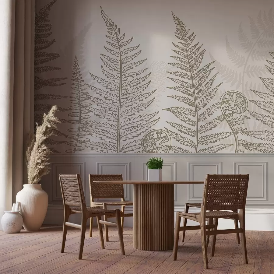 wall murals лишће, биљке, папрат, светлост, ботаника, графика w04239v2