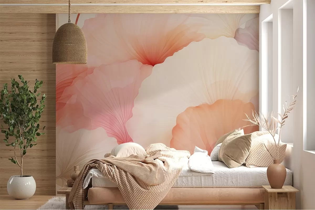 wall murals цвеће, латице, ружичасто, пастелно, нежност, лакоћа w04256