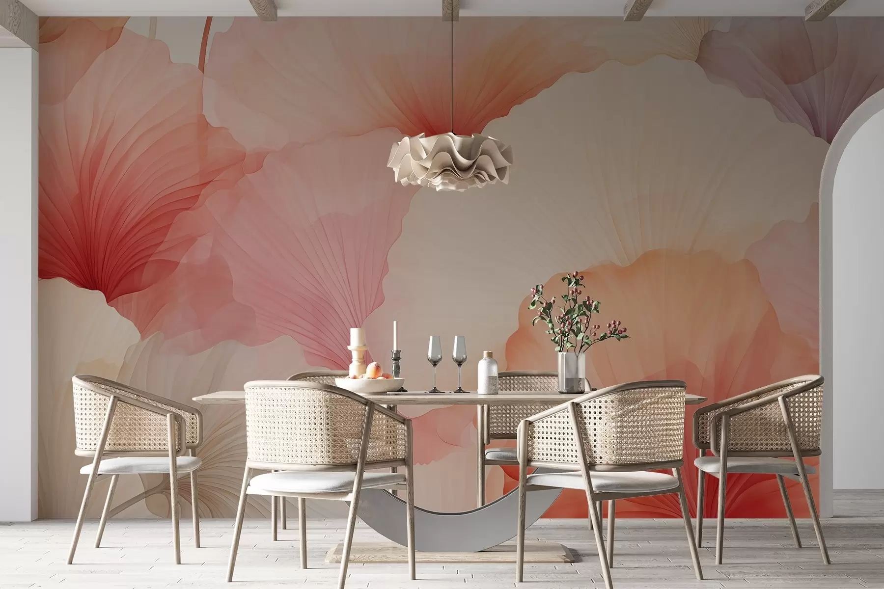 wall murals цвеће, латице, ружичасто, пастелно, нежност, лакоћа w04256