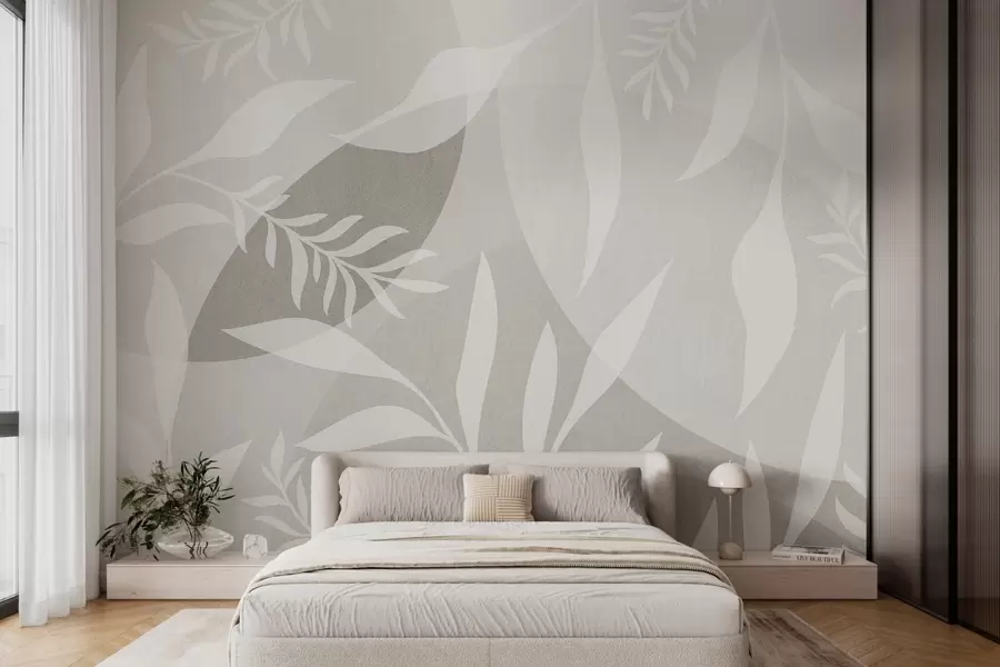 wall murals Силуете гранчица на позадини апстрактних кругова w04270