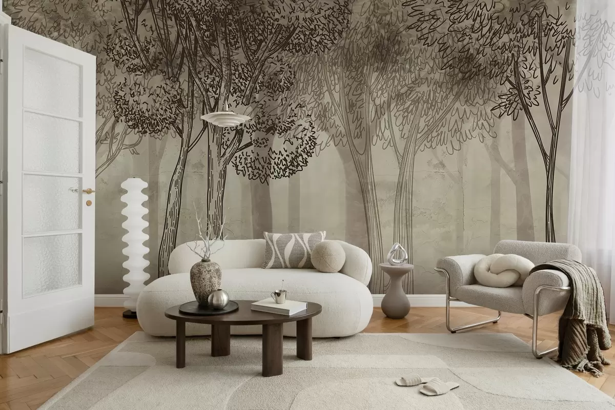 wall murals Бујно лиснато дрвеће w04251