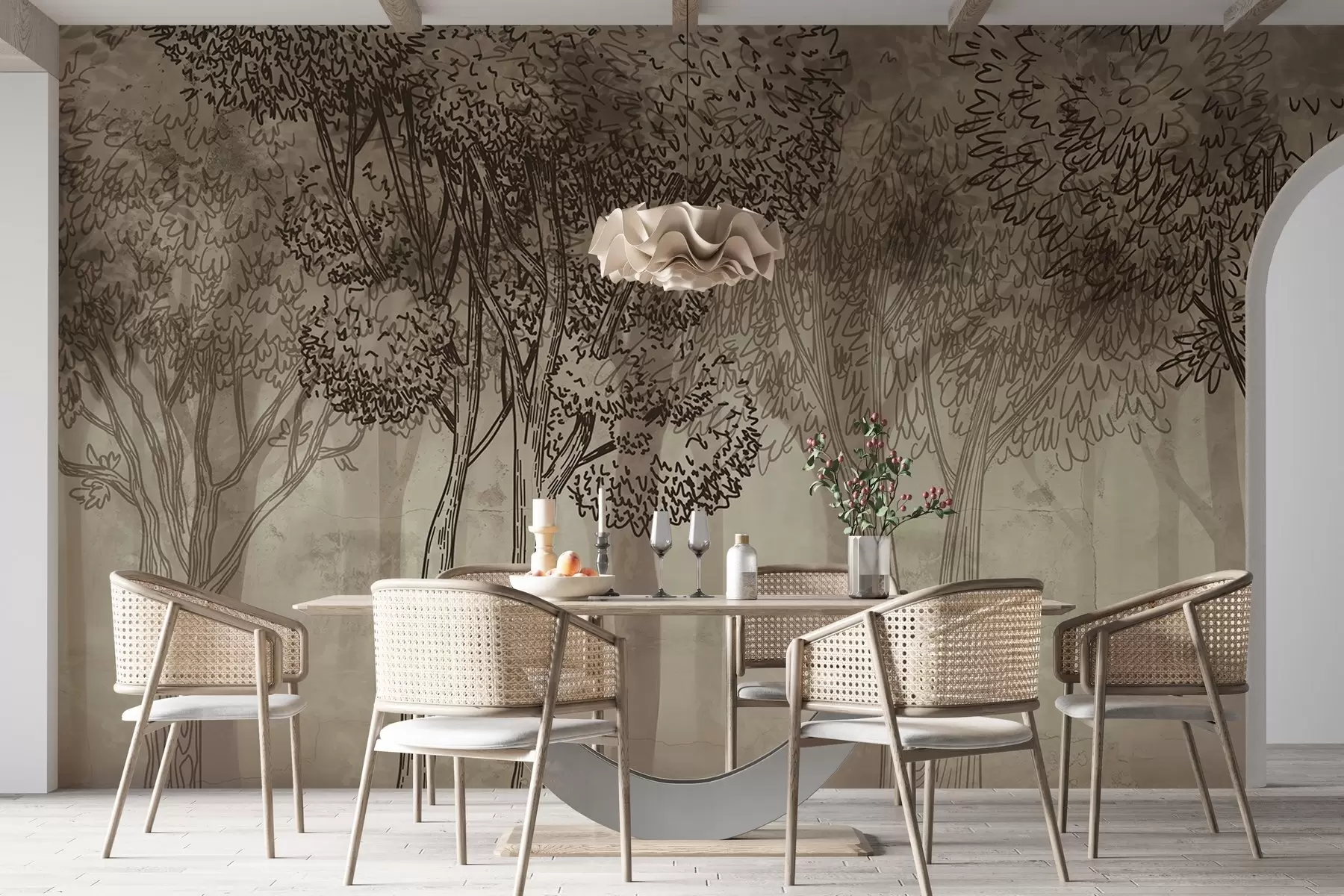 wall murals Бујно лиснато дрвеће w04251