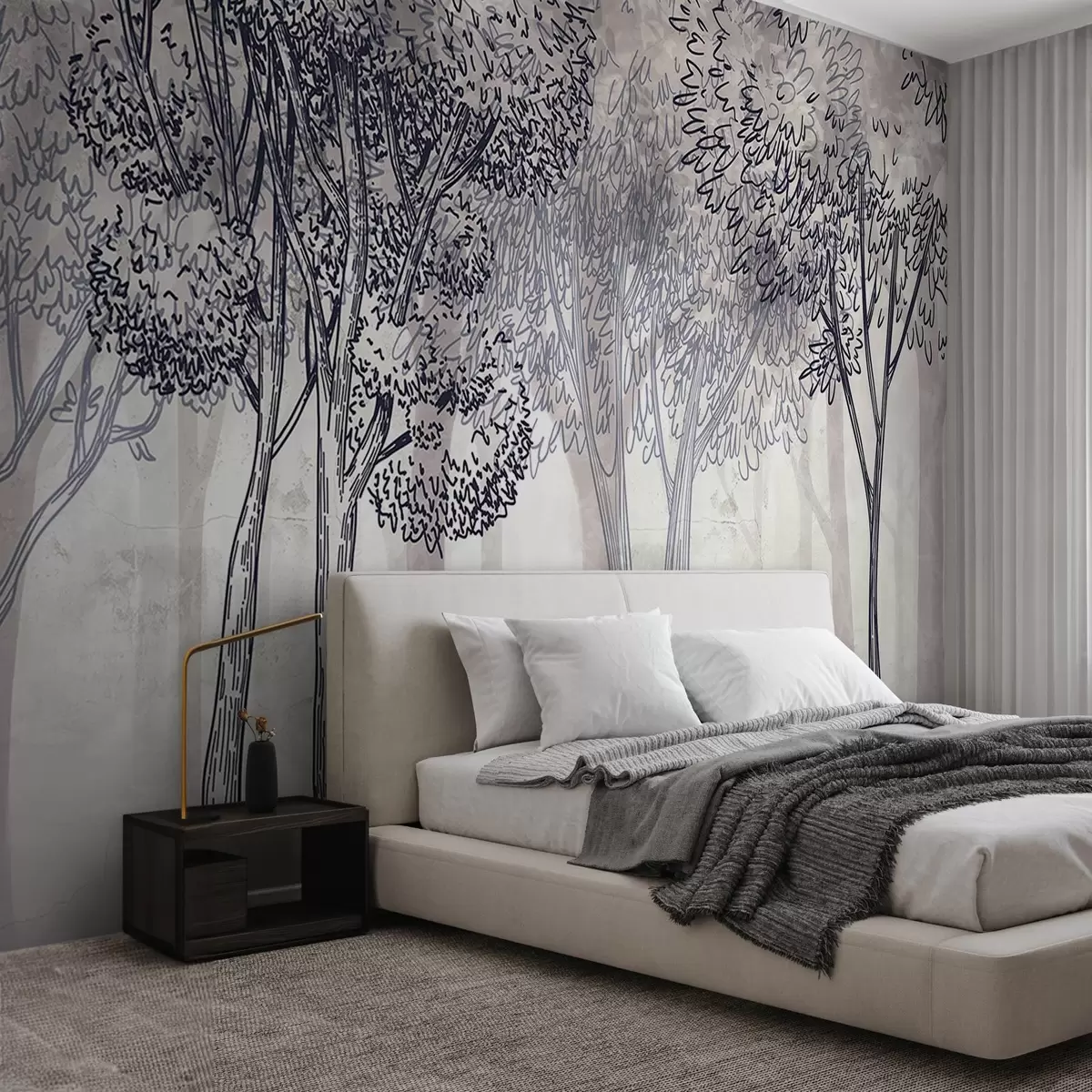 wall murals Бујно лиснато дрвеће w04251v1