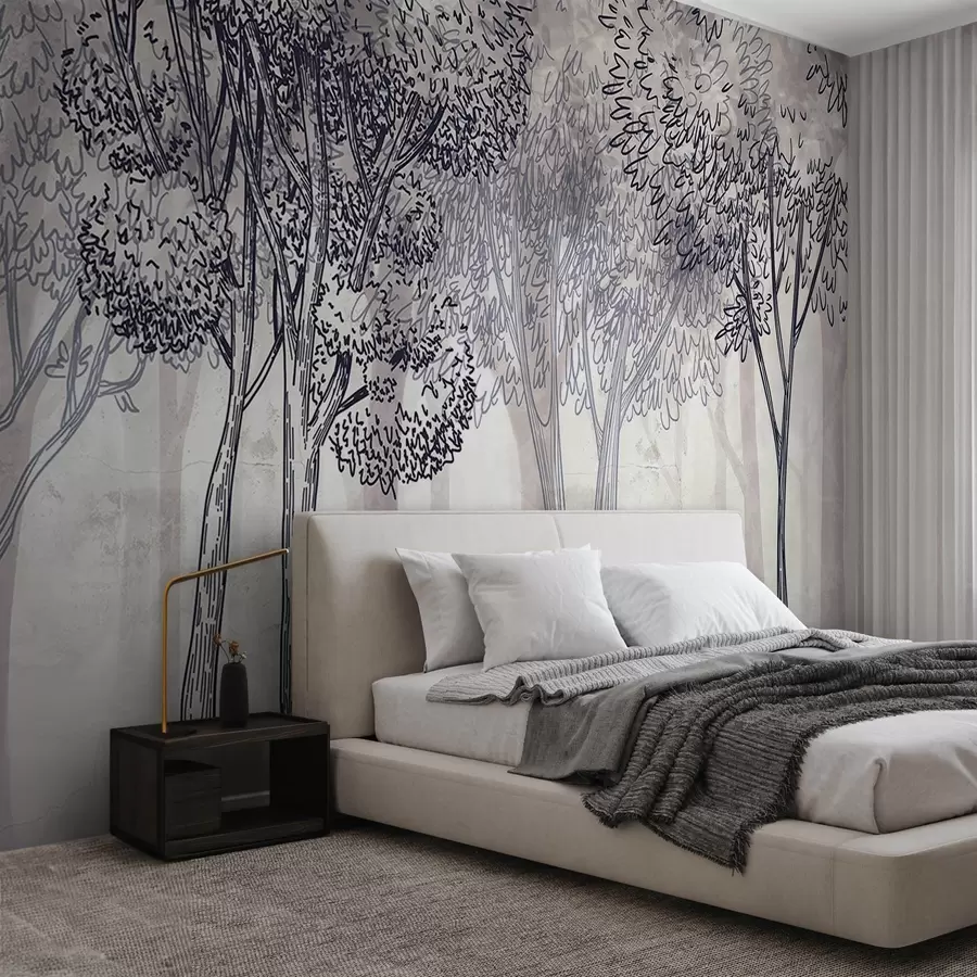 wall murals Бујно лиснато дрвеће w04251v1