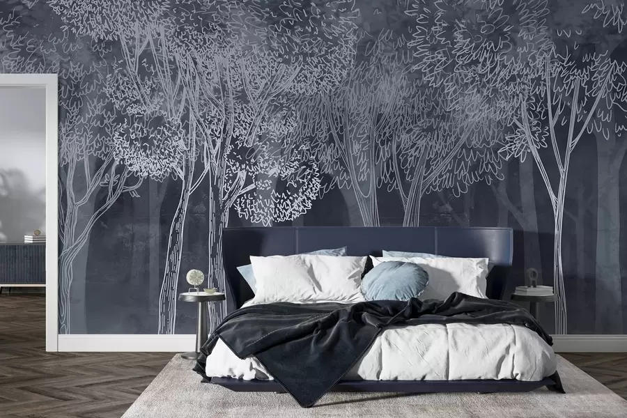 wall murals Бујно лиснато дрвеће w04251v2