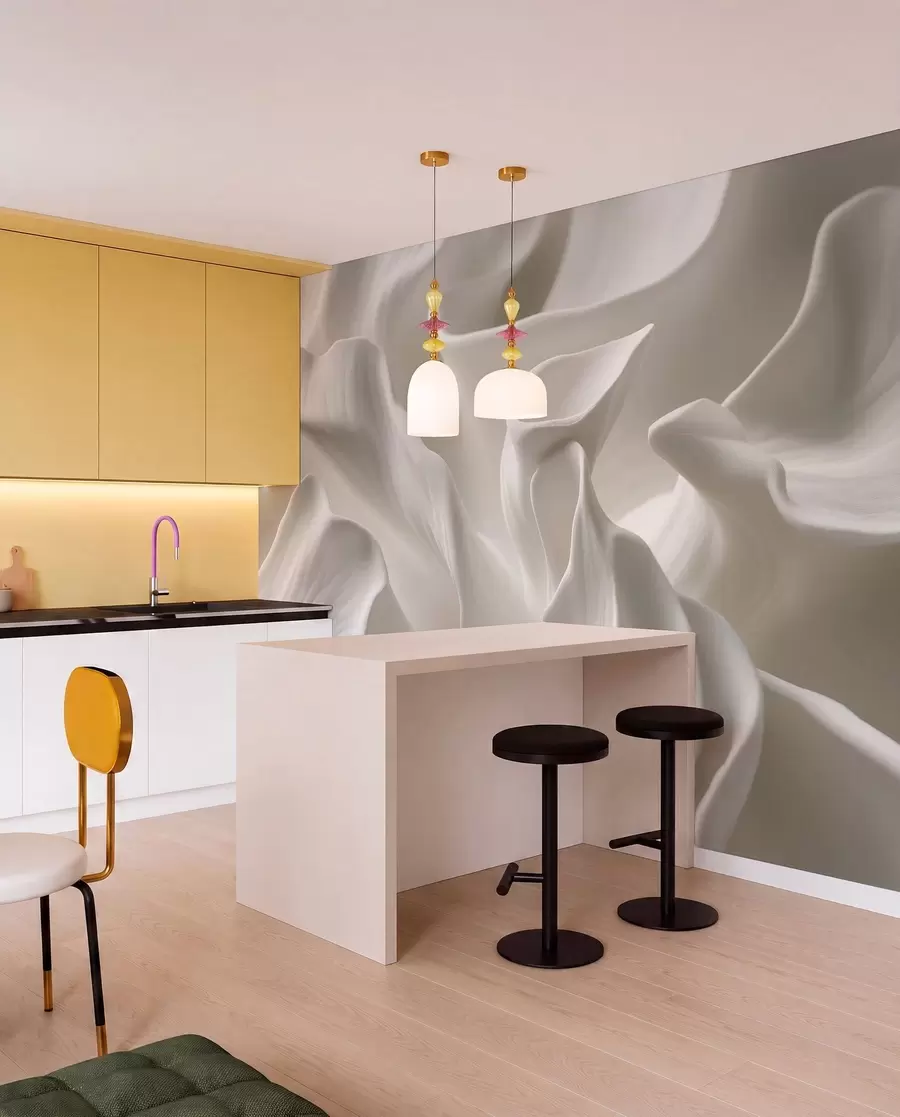 wall murals таласасте латице са имитацијом волумена w04212