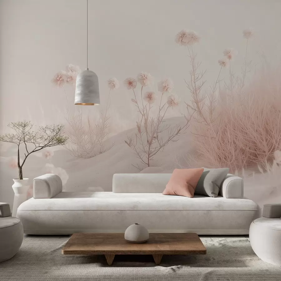 wall murals нежно суво цвеће међу песком w04213