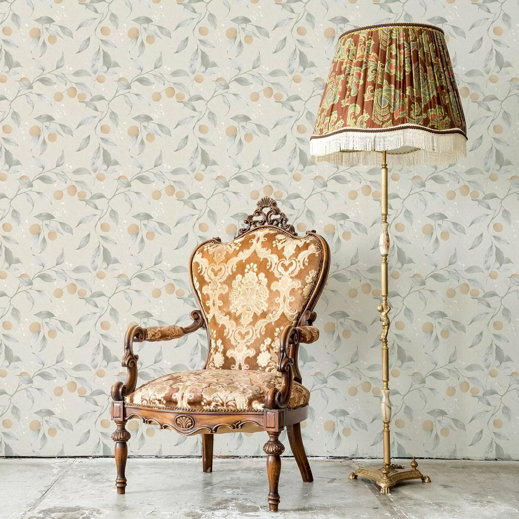 wall murals Светле гране са наранџастим бобицама a00344