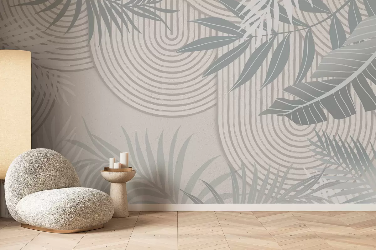 wall murals Апстракција са гранама биљака w04295
