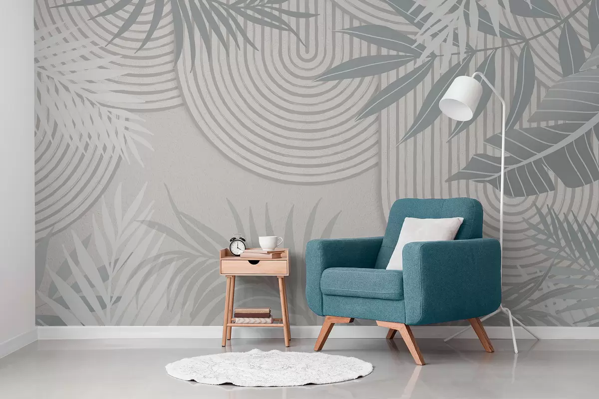 wall murals Апстракција са гранама биљака w04295