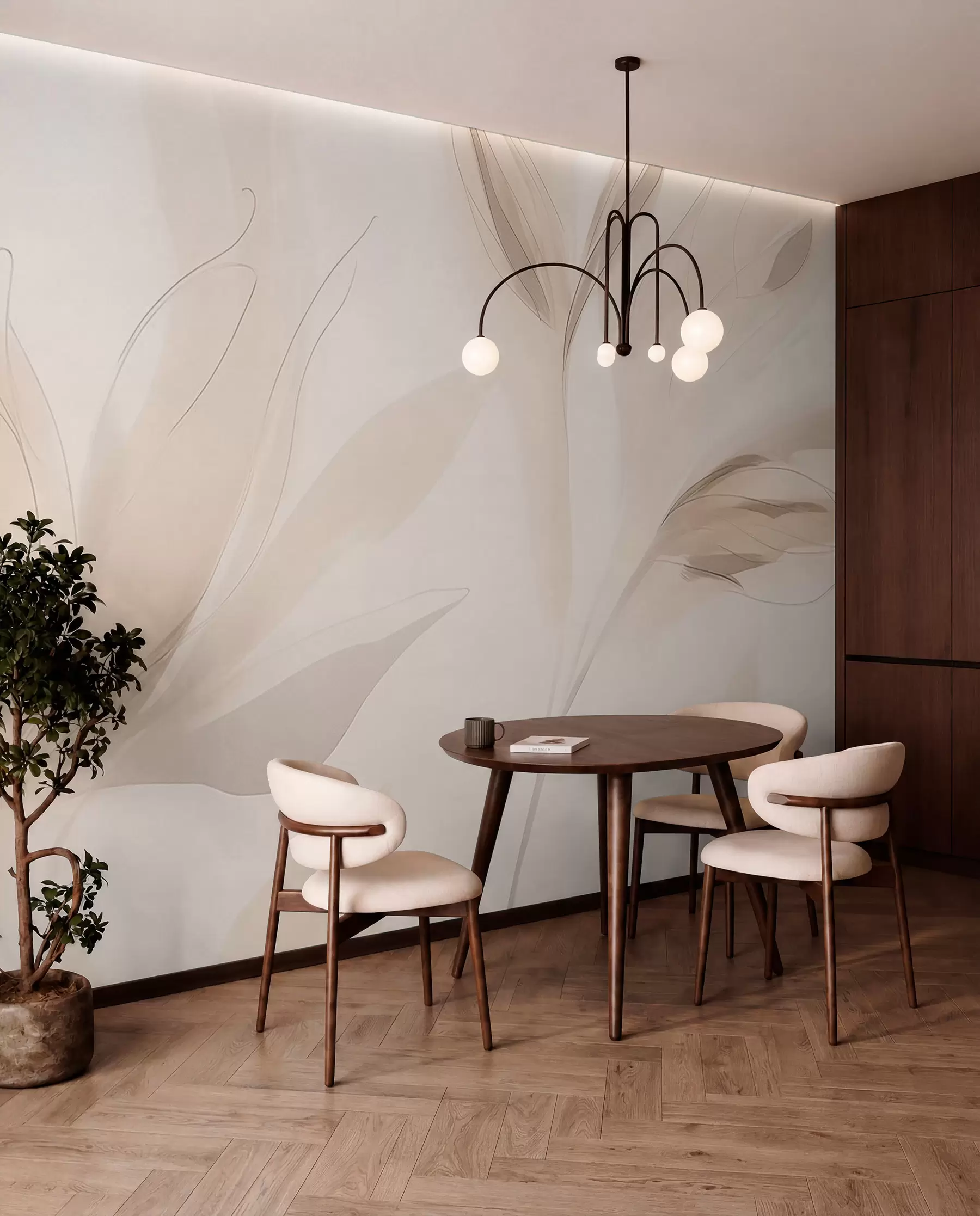 wall murals Talasi svjetlog lišća w04243