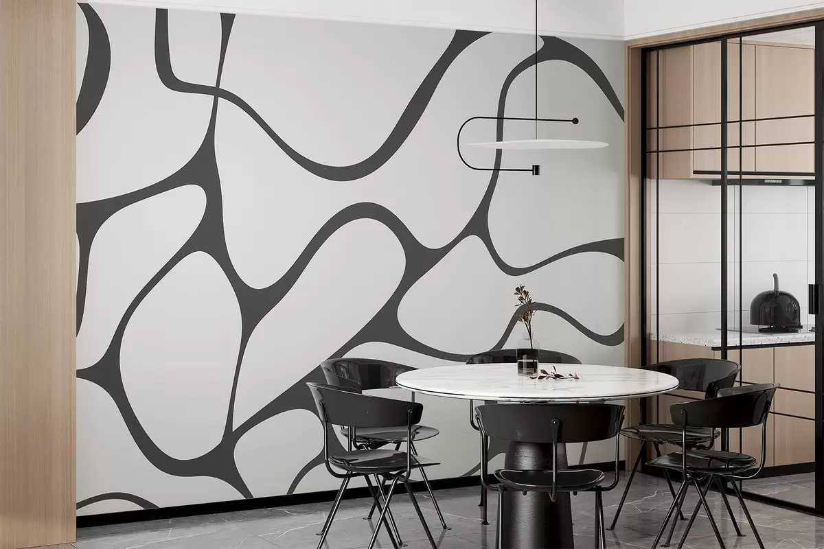 wall murals Апстрактни узорак са закривљеним линијама w04274