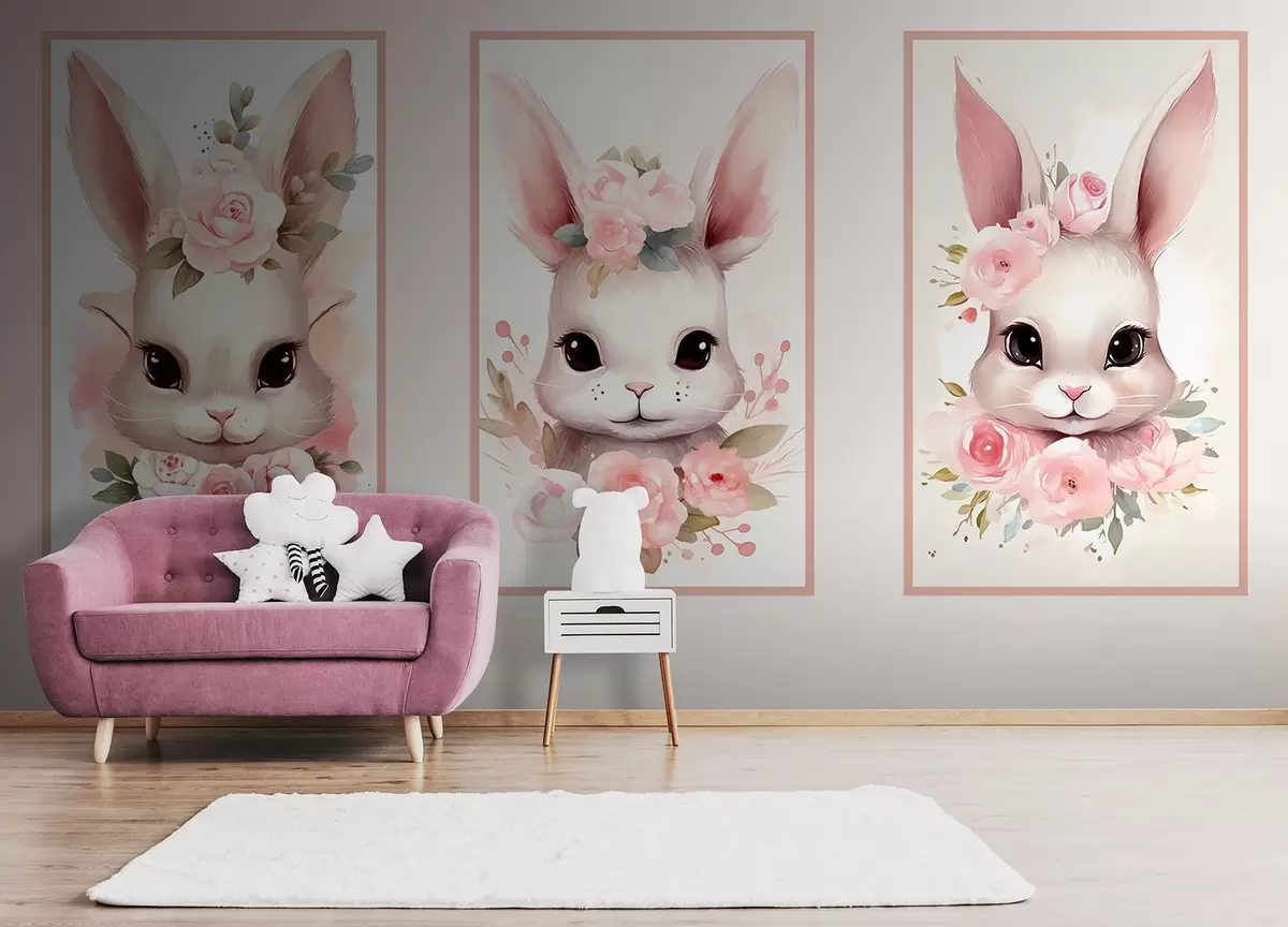 wall murals Три слатка зека w09180