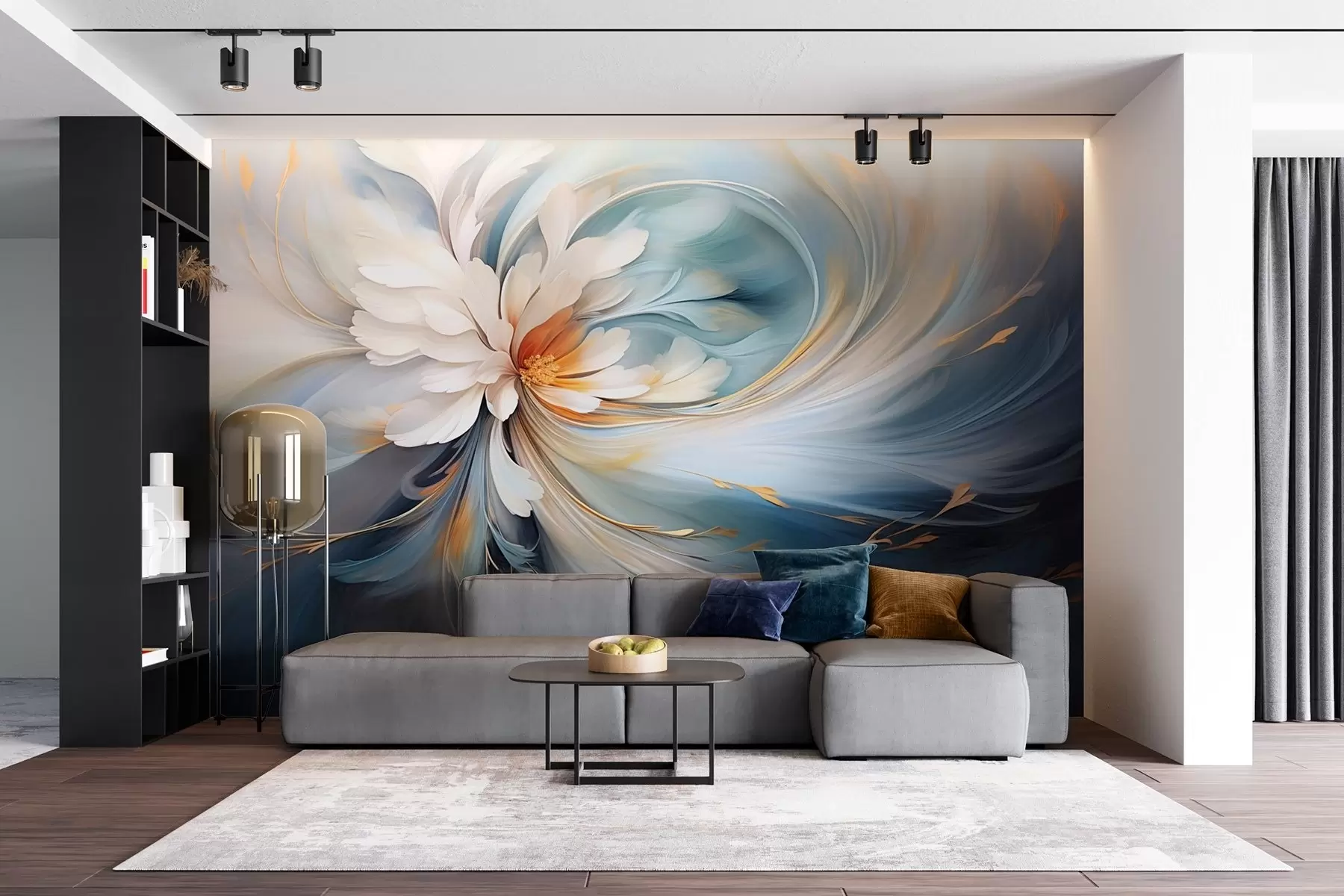 wall murals Апстрактни цвет у плавим и наранџастим тоновима w09270v1