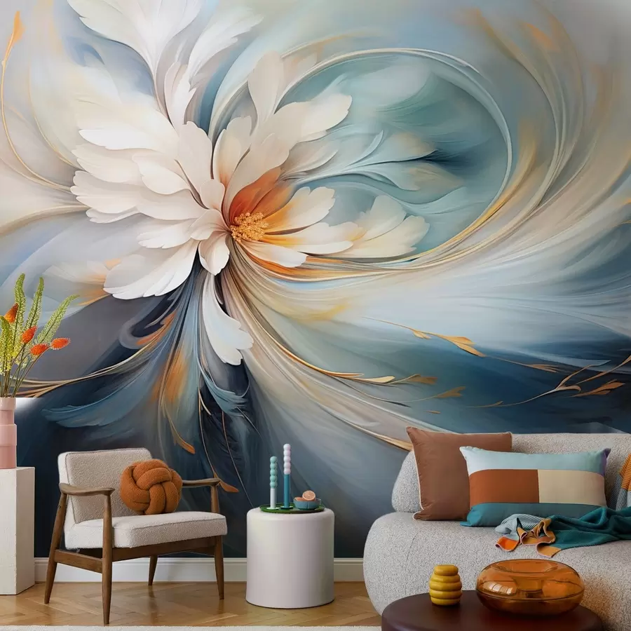 wall murals Апстрактни цвет у плавим и наранџастим тоновима w09270v1