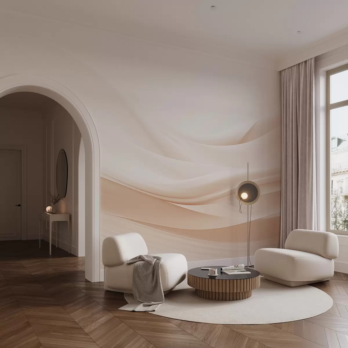 wall murals Нежни прозрачни таласи у пастелним нијансама w09279