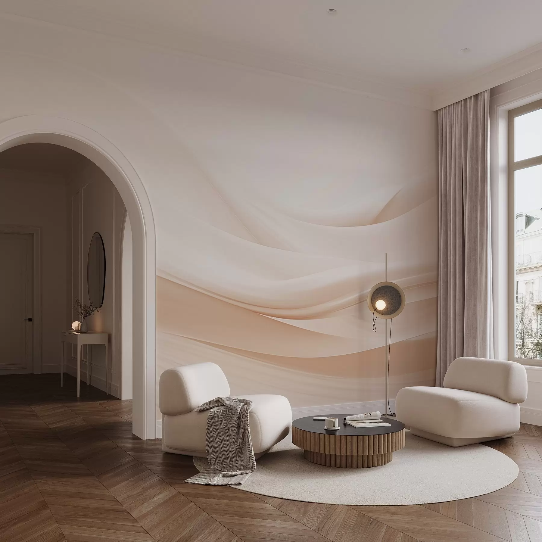 wall murals Нежни прозрачни таласи у пастелним нијансама w09279