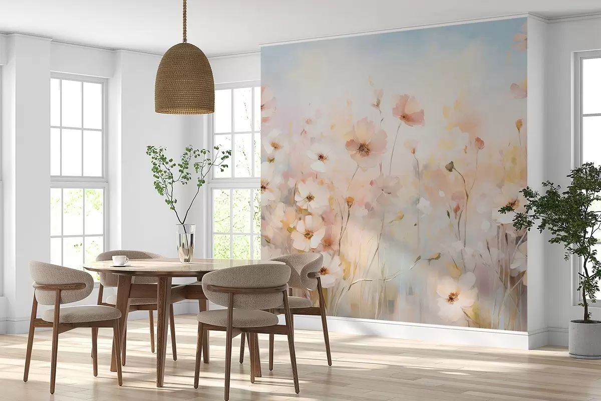 wall murals Дивље цвеће у пастелним нијансама у стилу акварела w09280