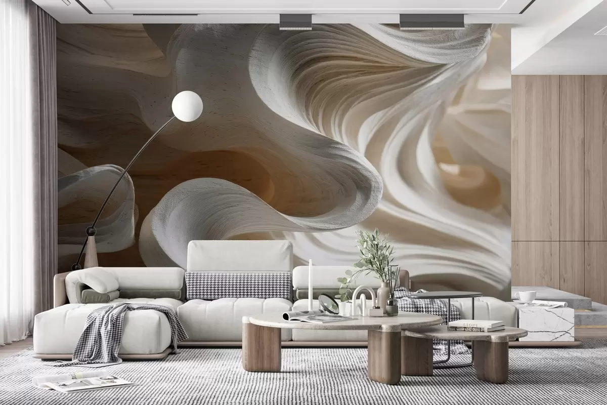 wall murals Имитација дрвених таласа w04316