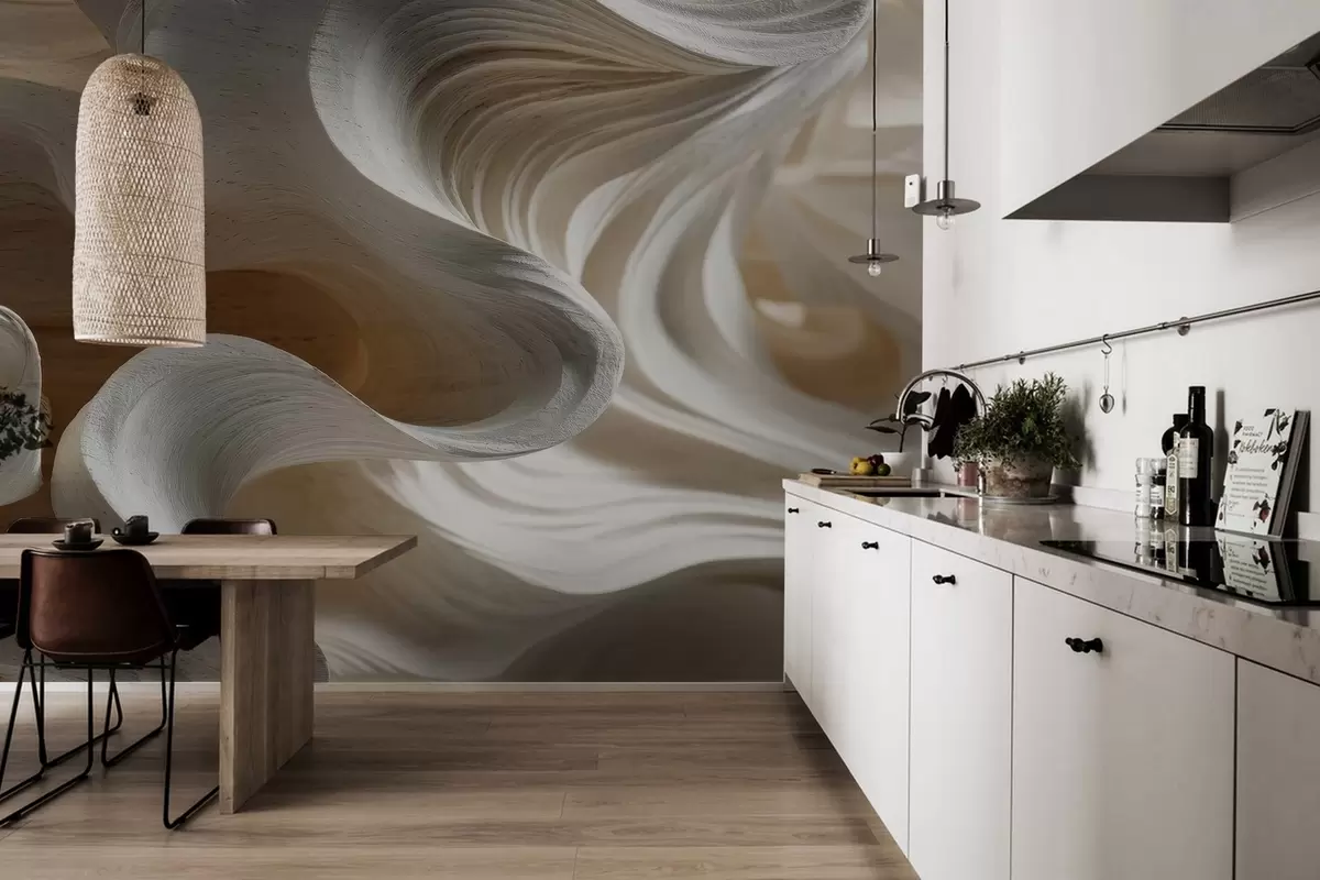 wall murals Имитација дрвених таласа w04316