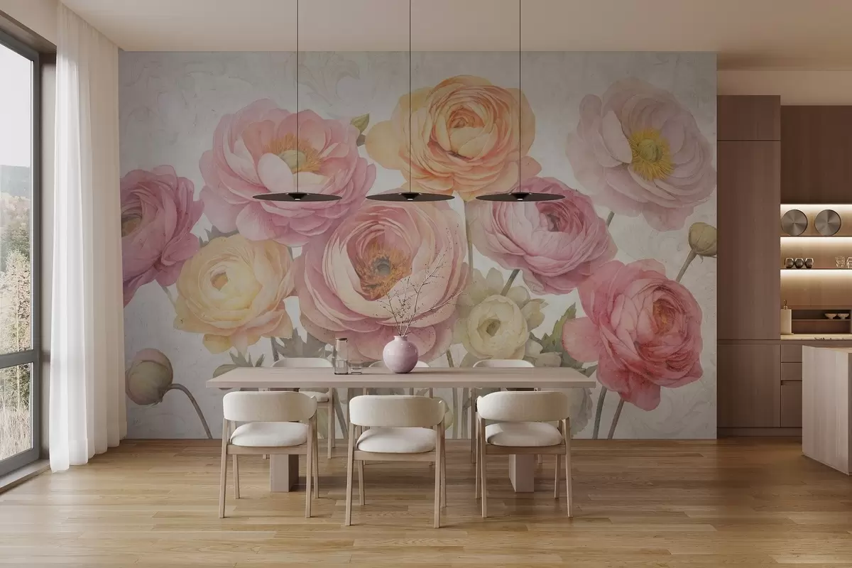 wall murals Винтаж букет ранункулуса w04326