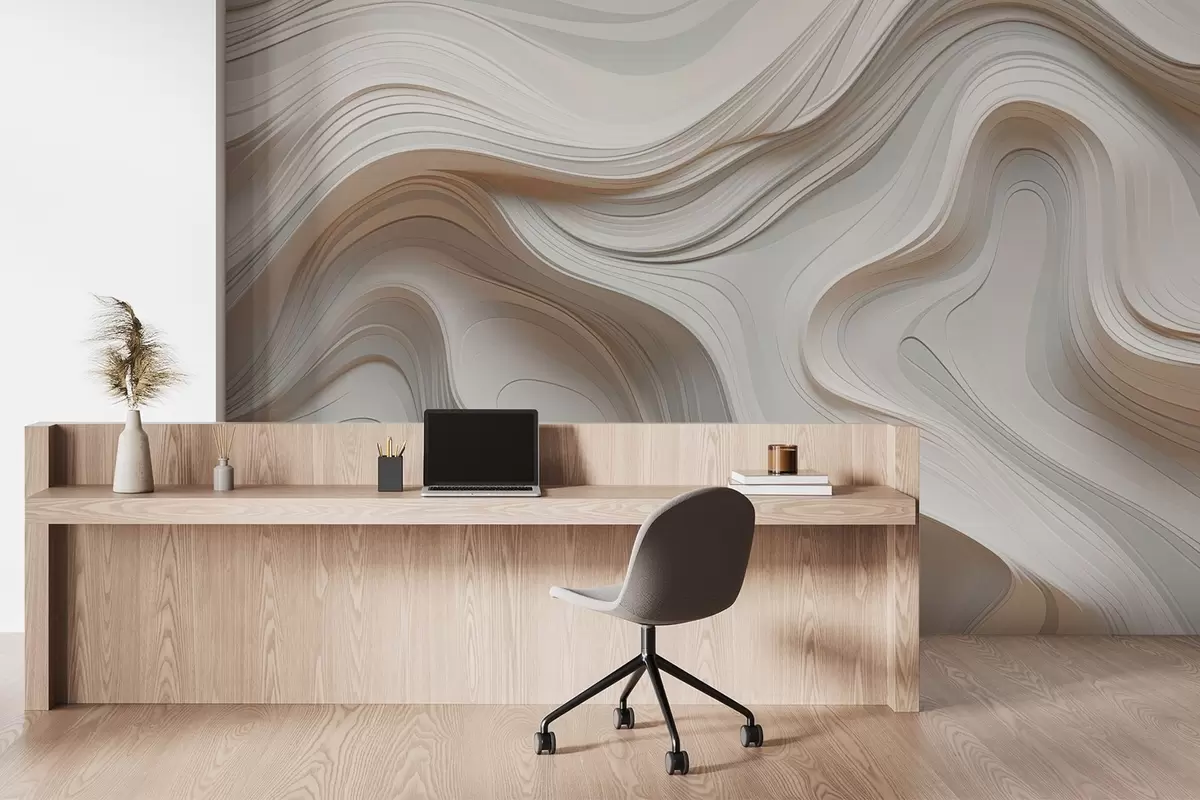 wall murals Апстракција са глатким кривинама w04355