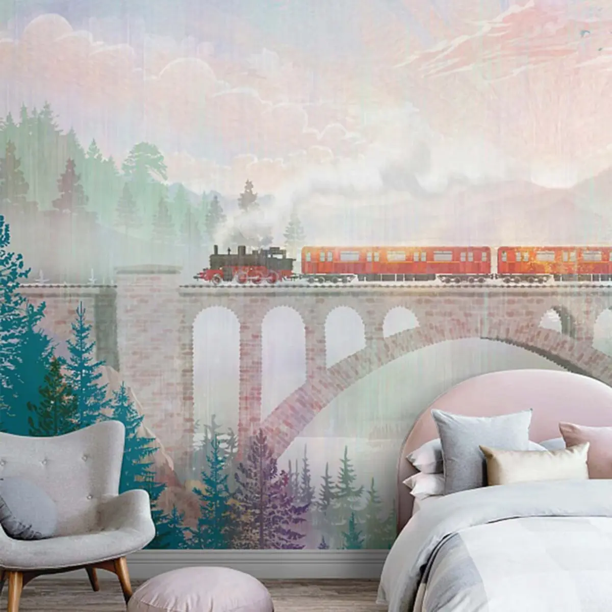 wall murals Воз, уметност Боја и боја u64350